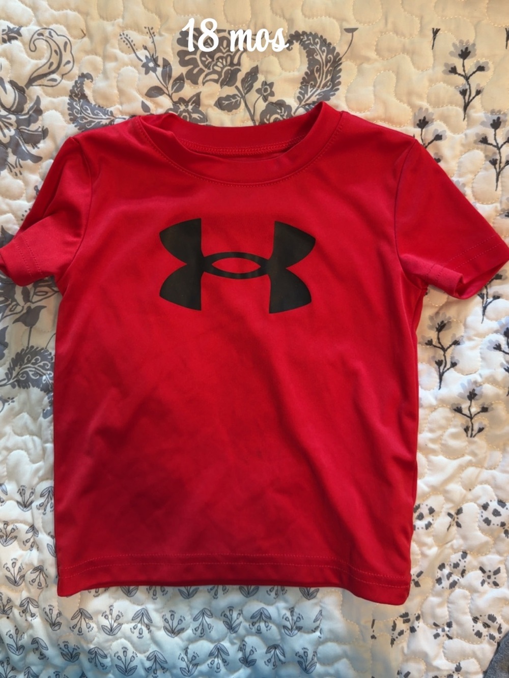 Under Armour Red Short Sleeve Tee with Black Logo